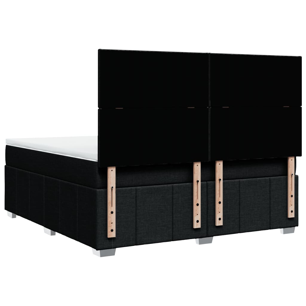 Sommier à lattes de lit avec matelas Noir 180x200 cm Tissu - XIOS
