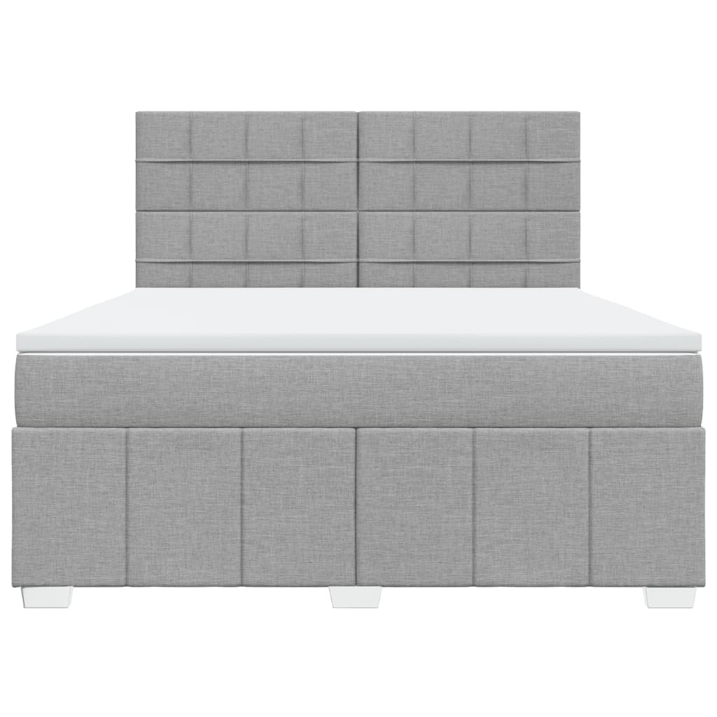 Sommier à lattes de lit avec matelas Gris clair 180x200cm Tissu - XIOS