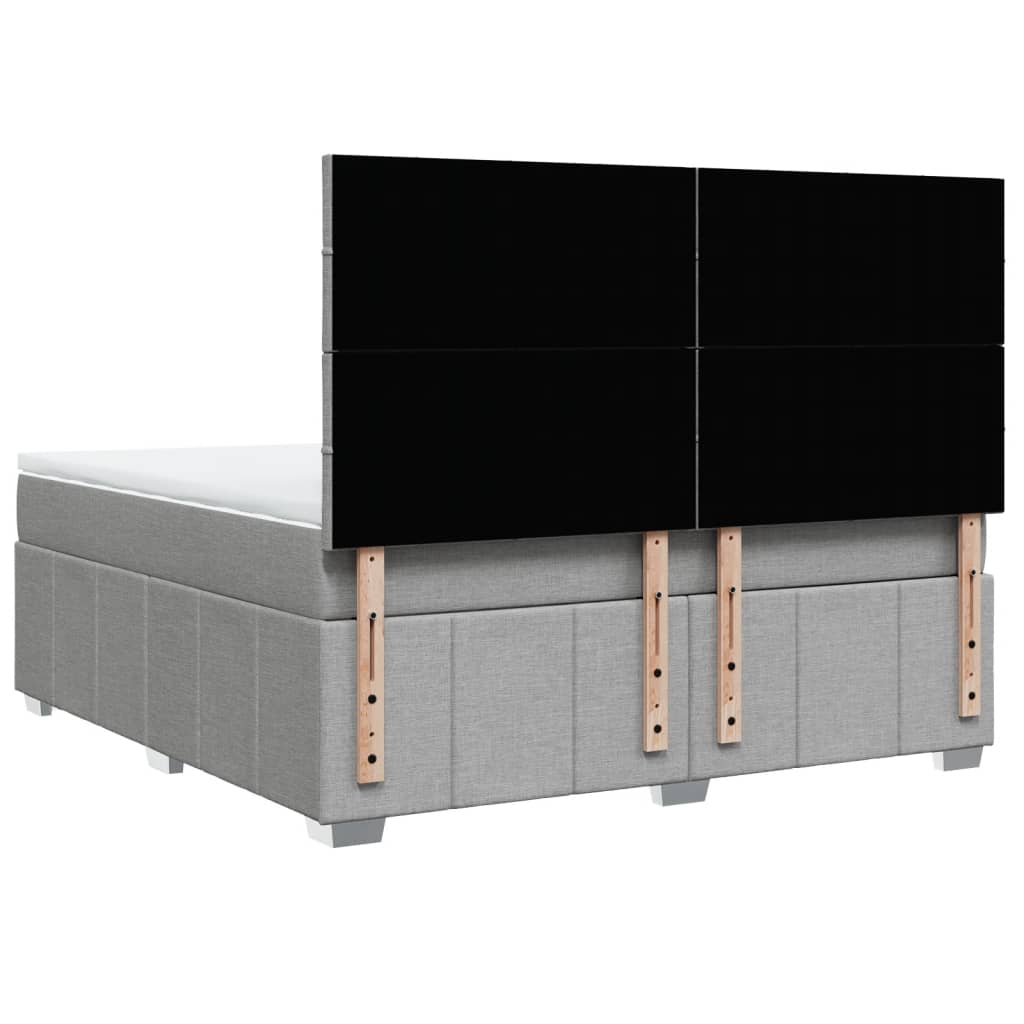 Sommier à lattes de lit avec matelas Gris clair 180x200cm Tissu - XIOS