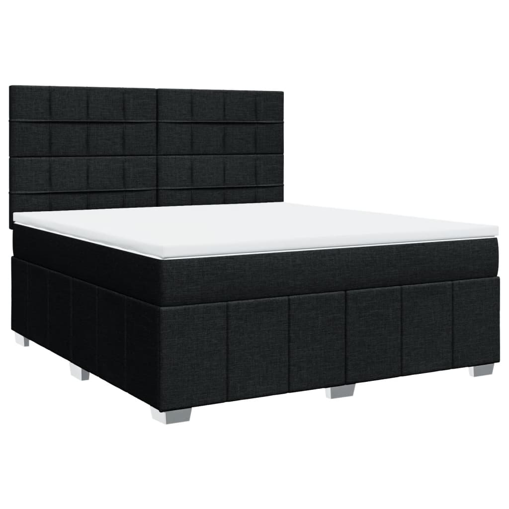 Sommier à lattes de lit avec matelas Noir 180x200 cm Tissu - XIOS