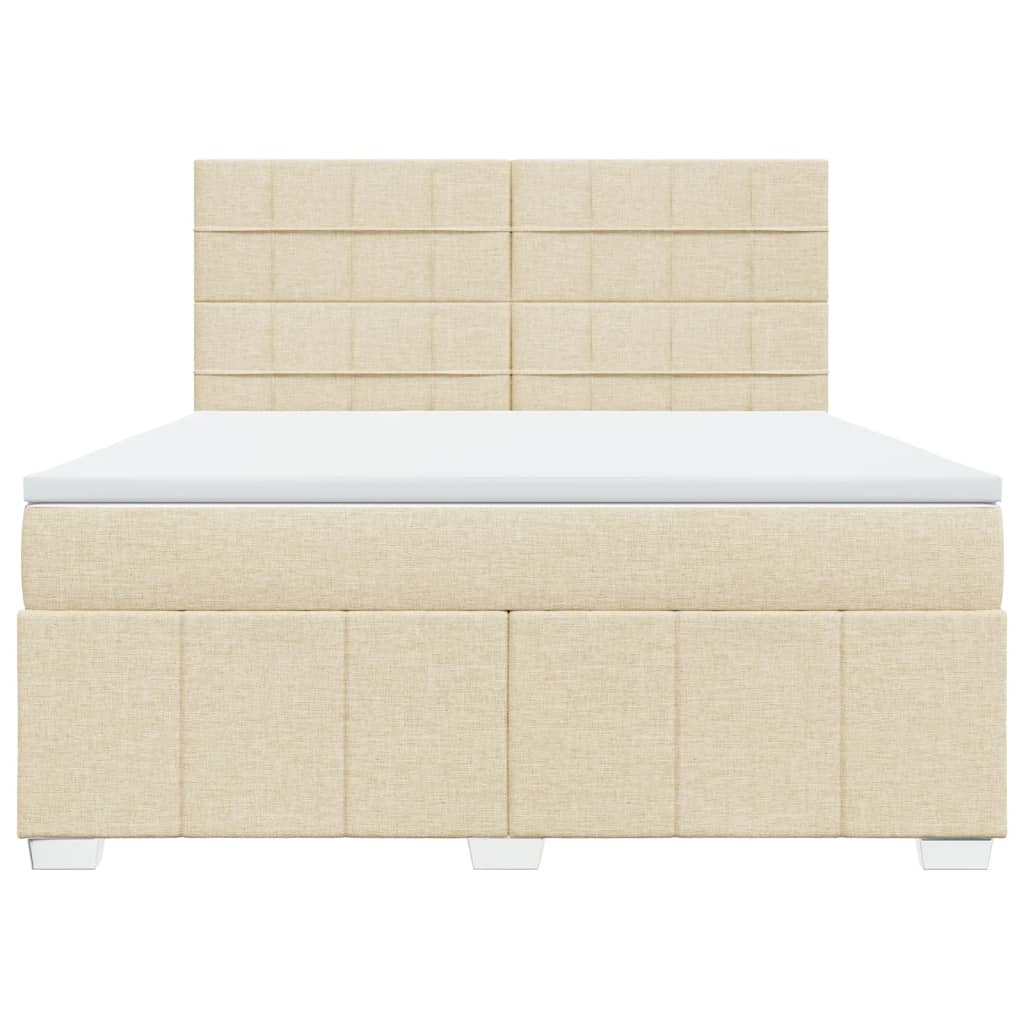 Sommier à lattes de lit avec matelas Crème 180x200 cm Tissu - XIOS