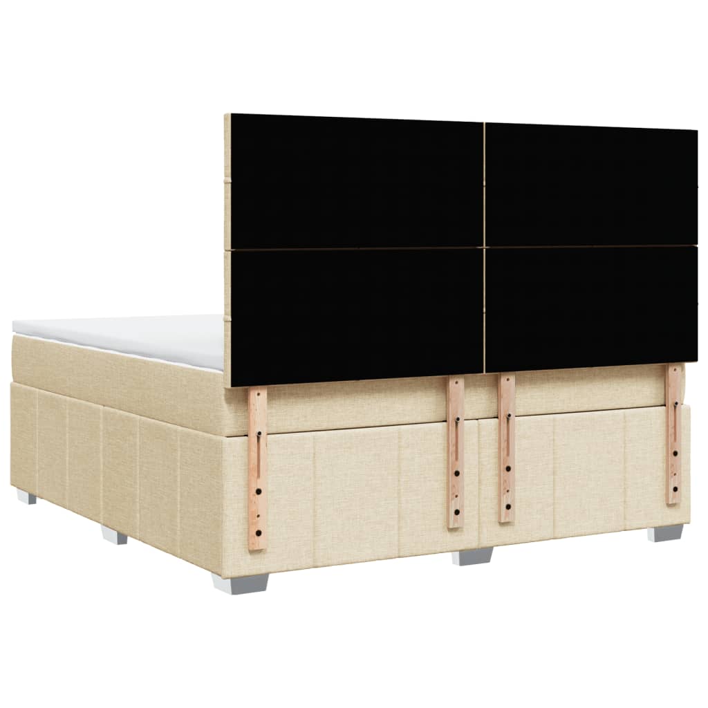 Sommier à lattes de lit avec matelas Crème 180x200 cm Tissu - XIOS