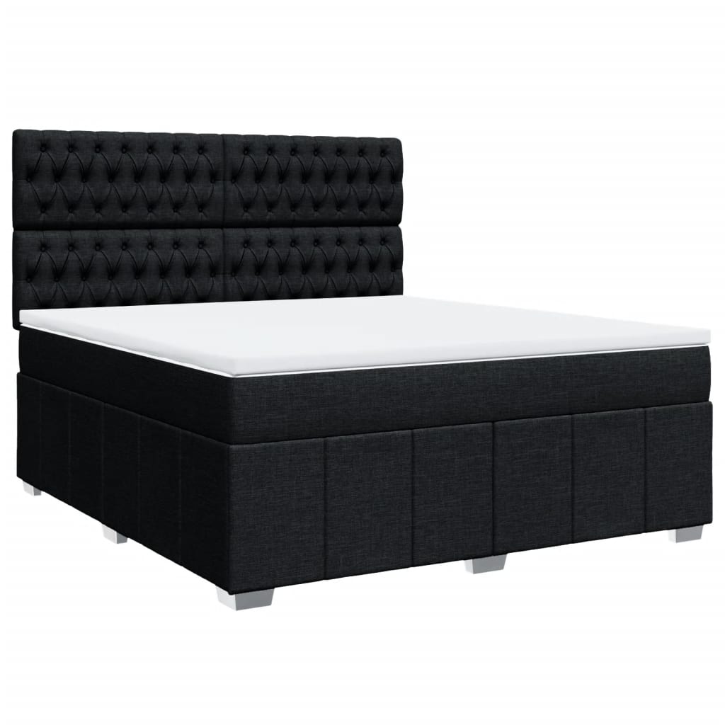 Sommier à lattes de lit avec matelas Noir 180x200 cm Tissu - XIOS
