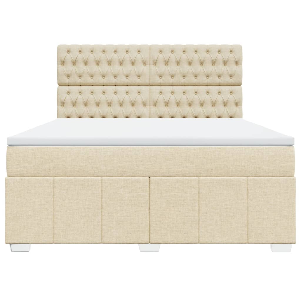 Sommier à lattes de lit avec matelas Crème 180x200 cm Tissu - XIOS