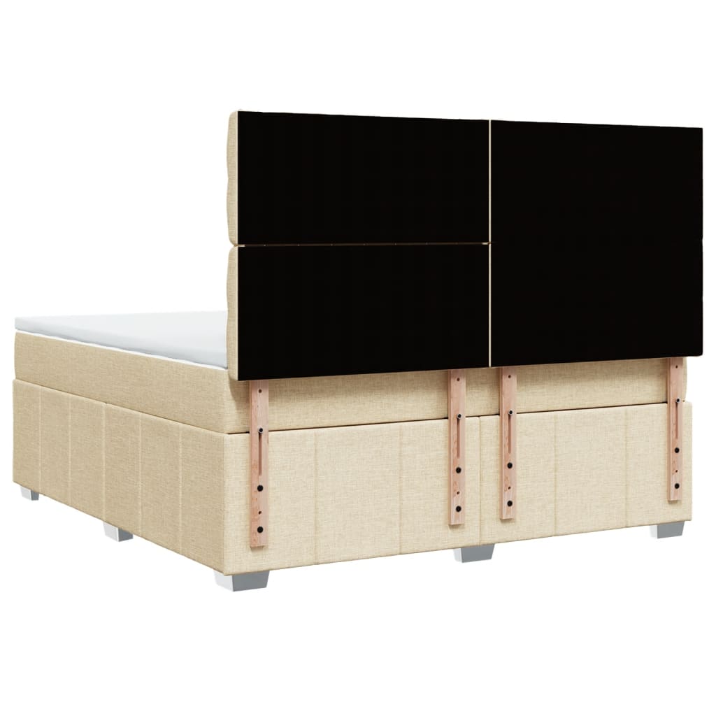 Sommier à lattes de lit avec matelas Crème 180x200 cm Tissu - XIOS