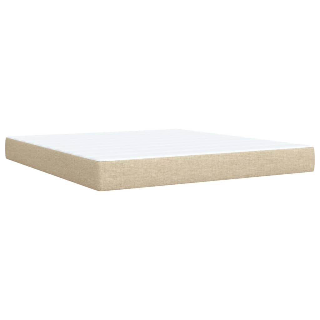 Sommier à lattes de lit avec matelas Crème 180x200 cm Tissu - XIOS