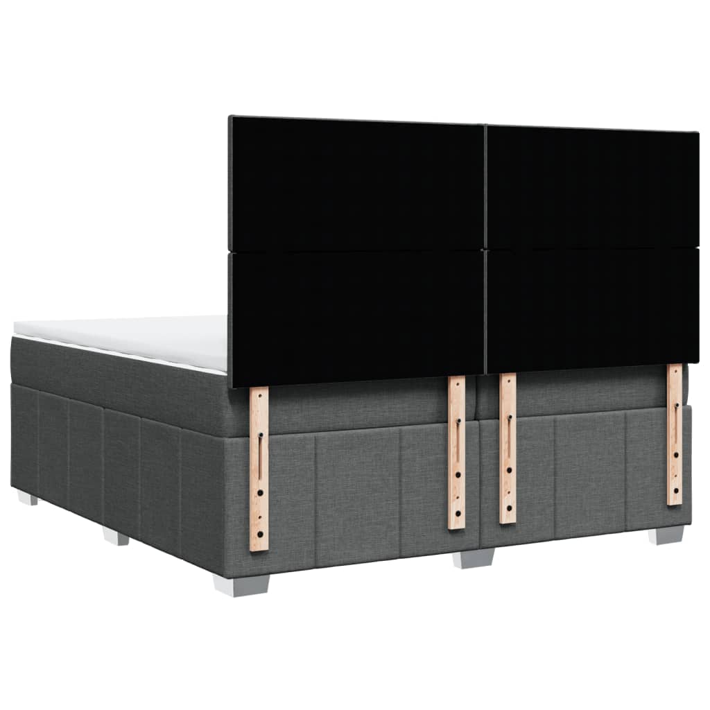 Sommier à lattes de lit avec matelas Gris foncé 200x200cm Tissu - XIOS