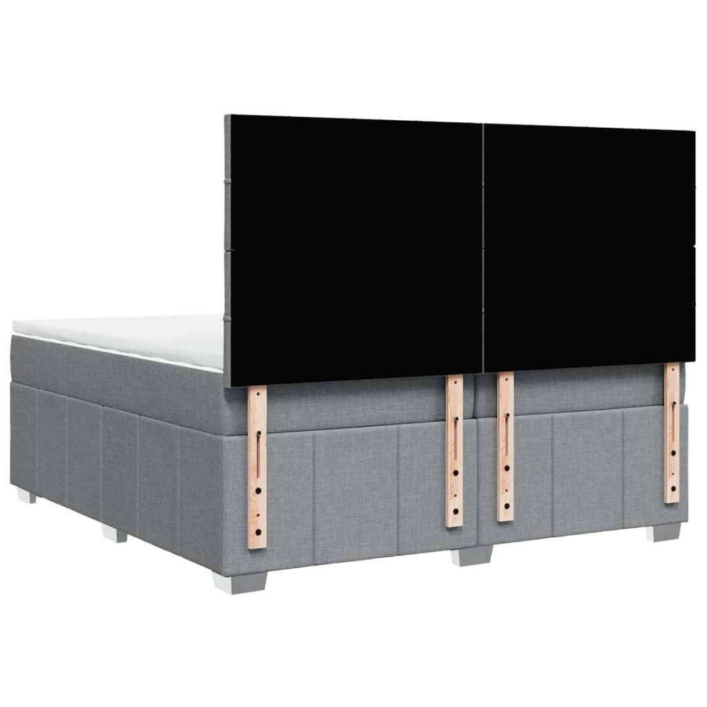 Sommier à lattes de lit avec matelas Gris clair 200x200cm Tissu - XIOS