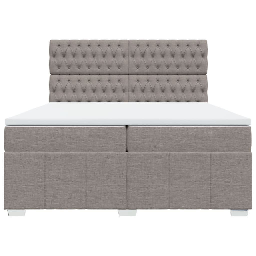 Sommier à lattes de lit avec matelas Taupe 200x200 cm Tissu - XIOS
