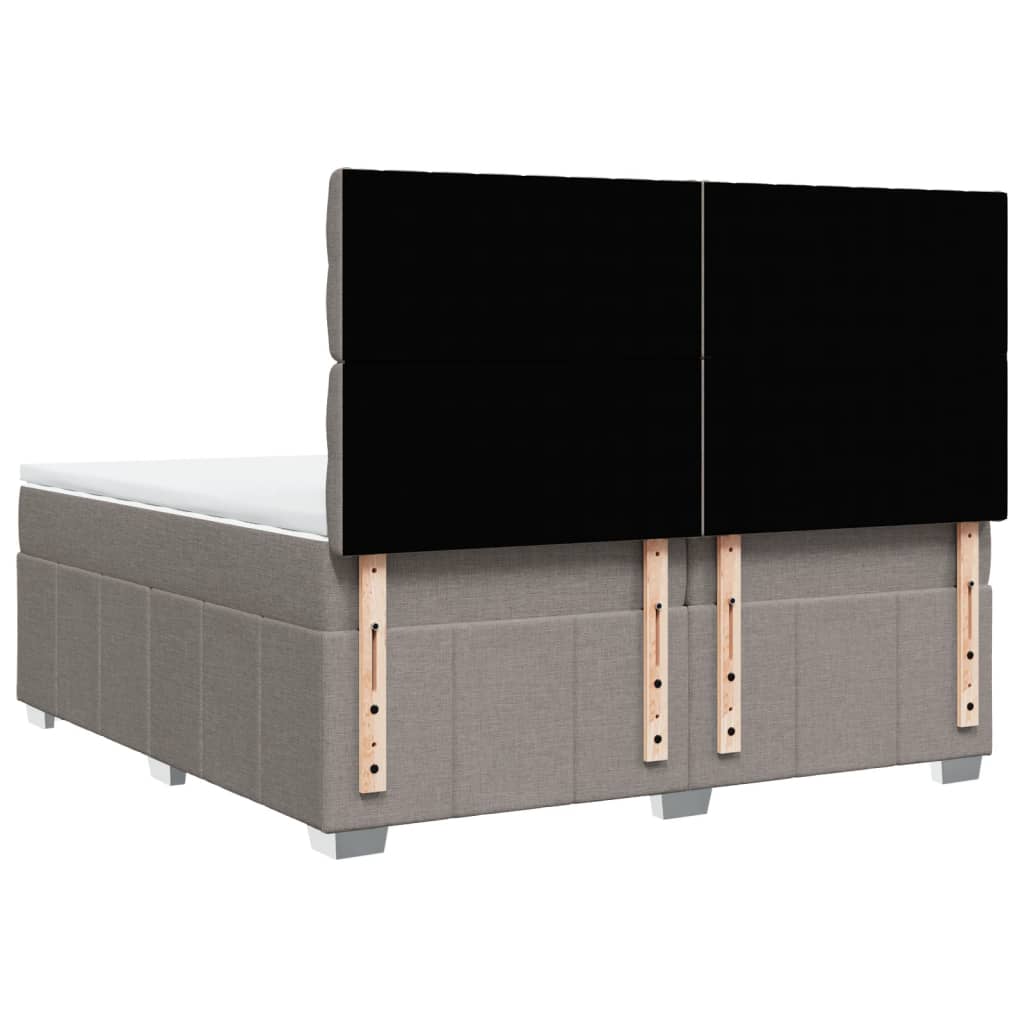 Sommier à lattes de lit avec matelas Taupe 200x200 cm Tissu - XIOS
