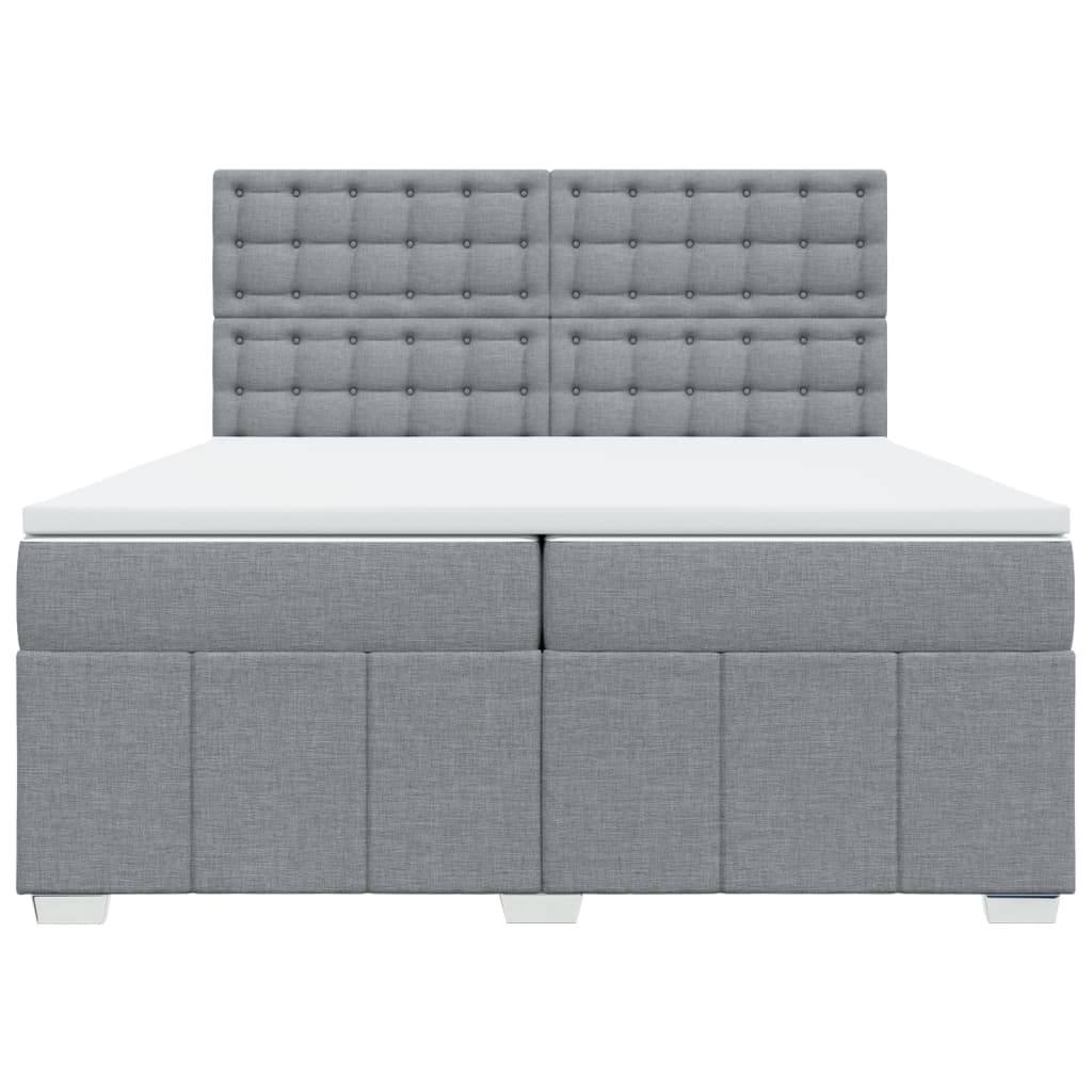 Sommier à lattes de lit avec matelas Gris clair 200x200cm Tissu - XIOS