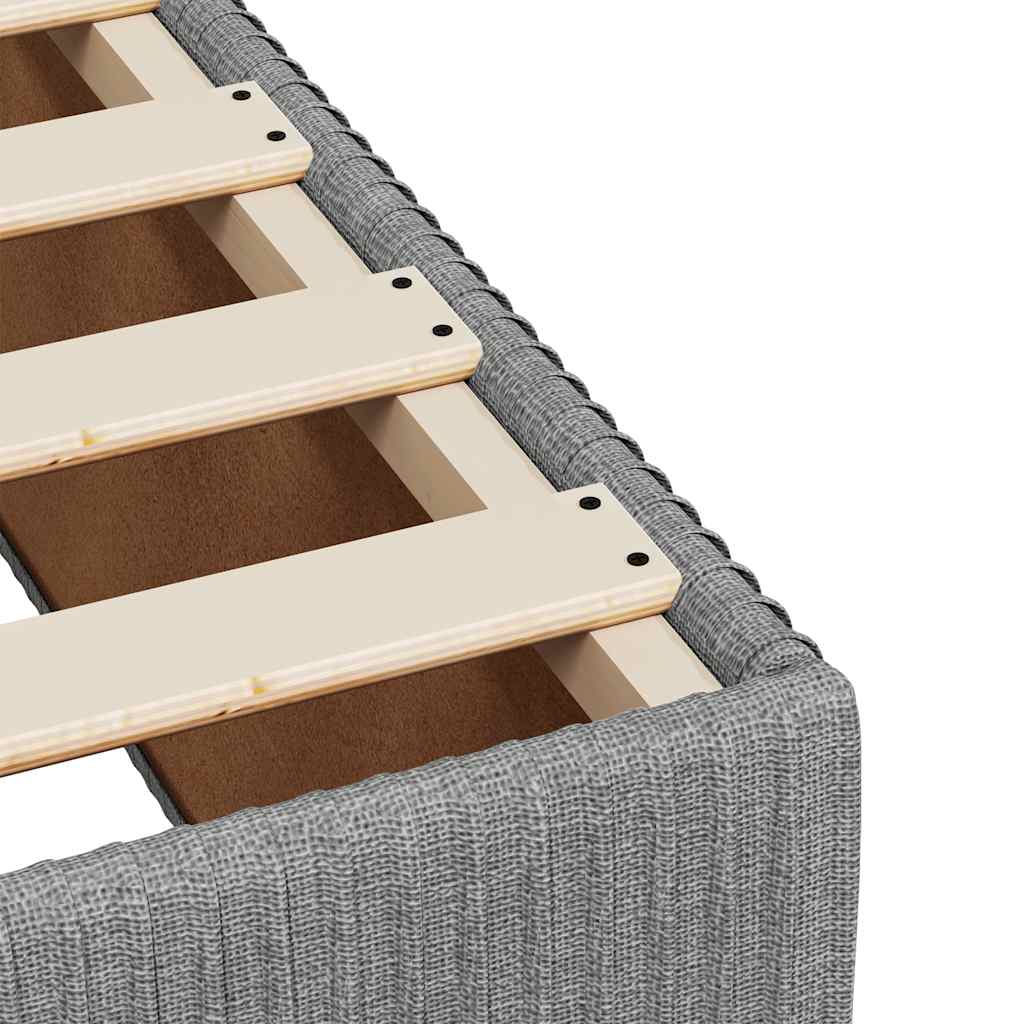 Sommier à lattes de lit avec matelas gris clair 80x200 cm tissu - XIOS