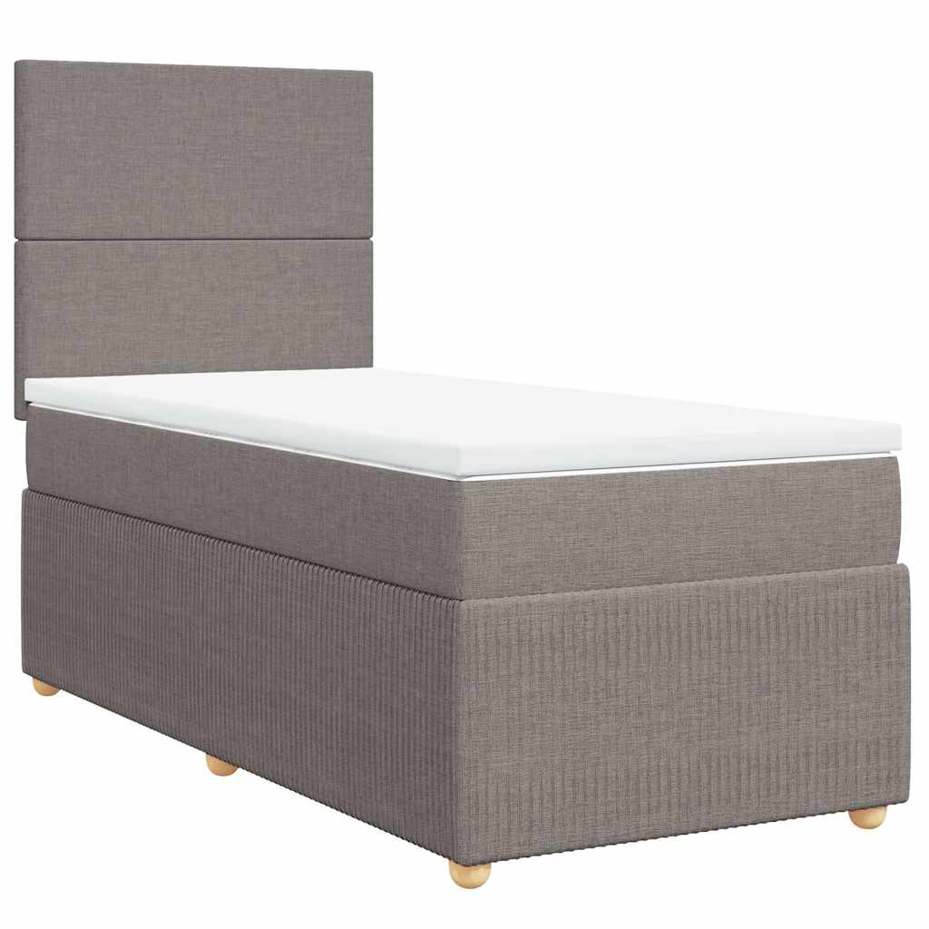 Sommier à lattes de lit avec matelas Taupe 80x200 cm Tissu - XIOS