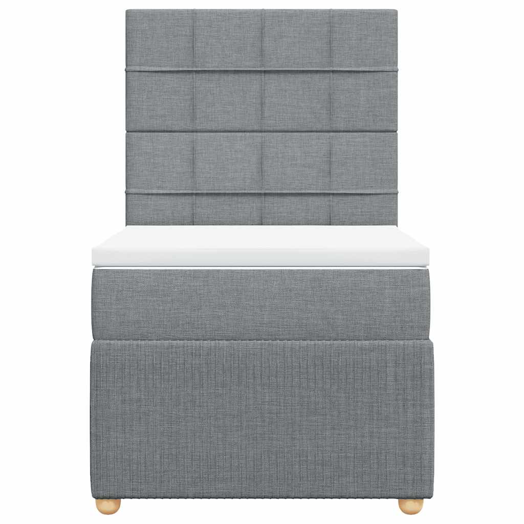 Sommier à lattes de lit avec matelas gris clair 80x200 cm tissu - XIOS
