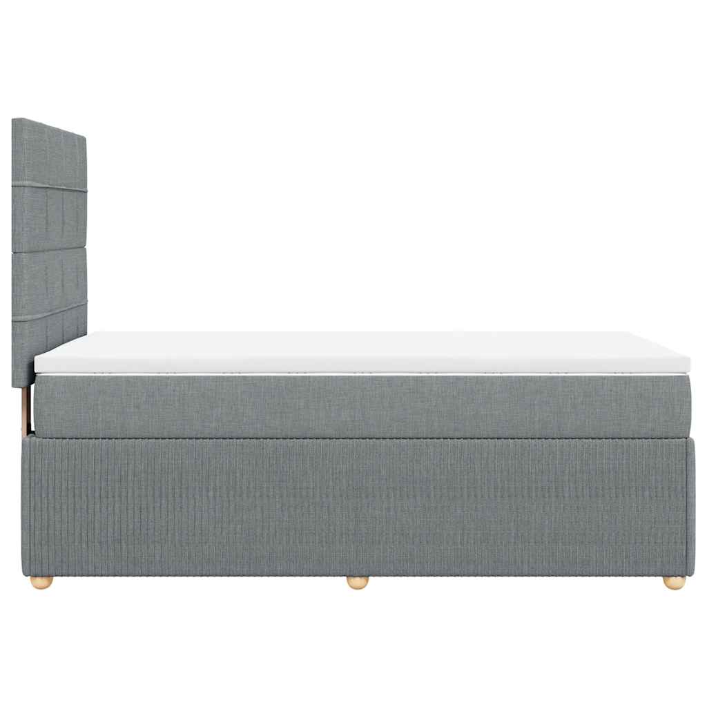 Sommier à lattes de lit avec matelas gris clair 80x200 cm tissu - XIOS