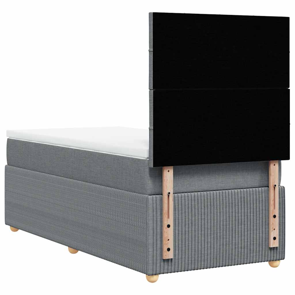 Sommier à lattes de lit avec matelas gris clair 80x200 cm tissu - XIOS