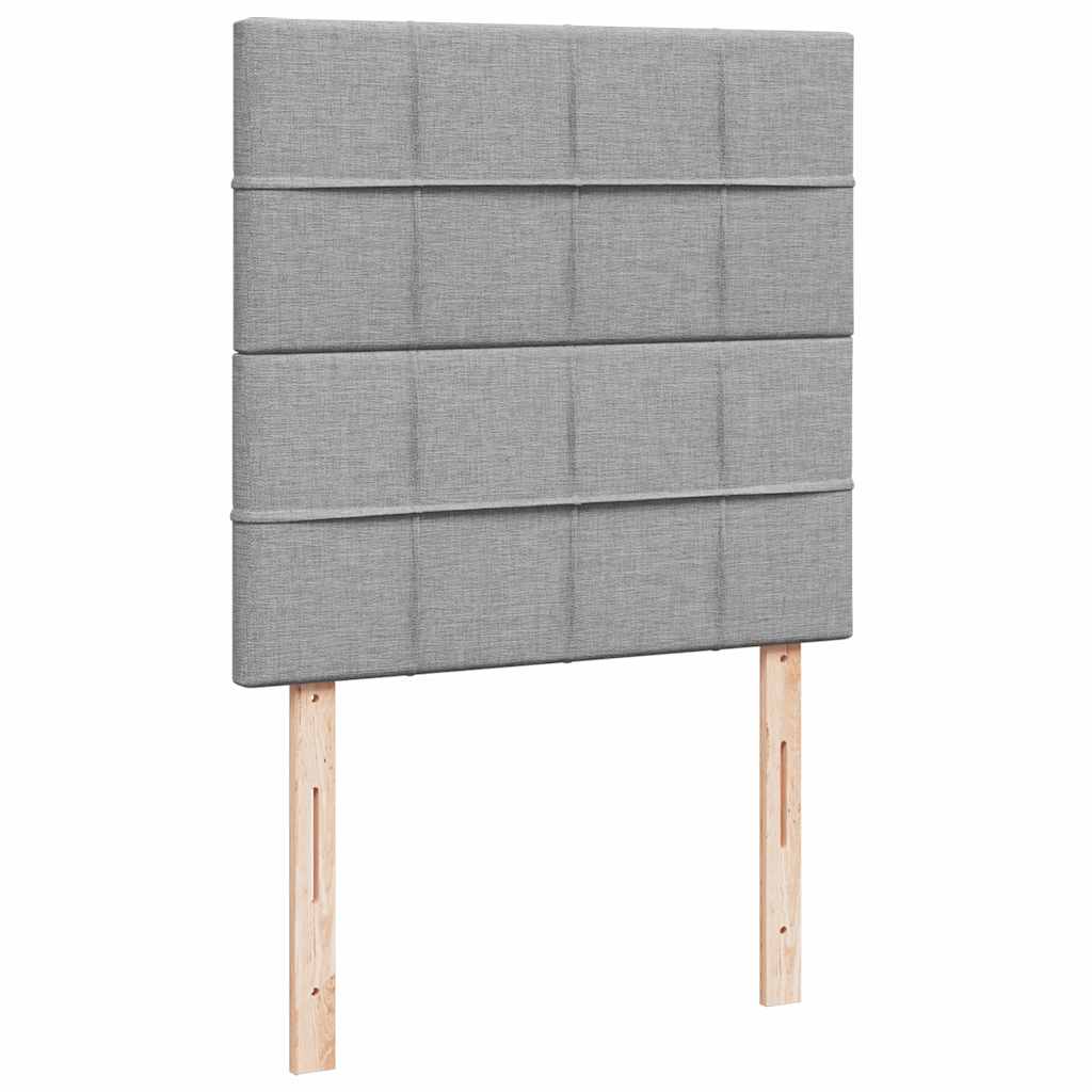 Sommier à lattes de lit avec matelas gris clair 80x200 cm tissu - XIOS