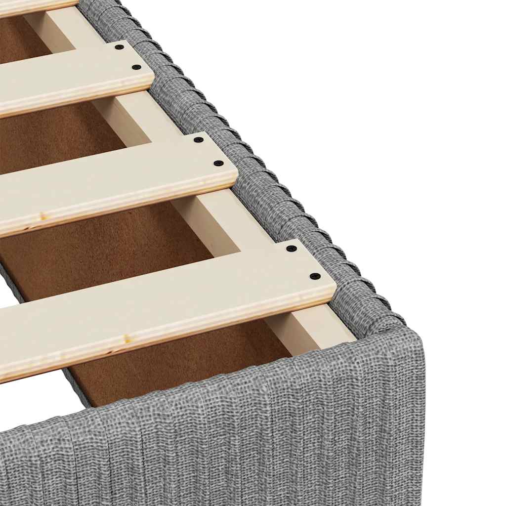 Sommier à lattes de lit avec matelas gris clair 80x200 cm tissu - XIOS