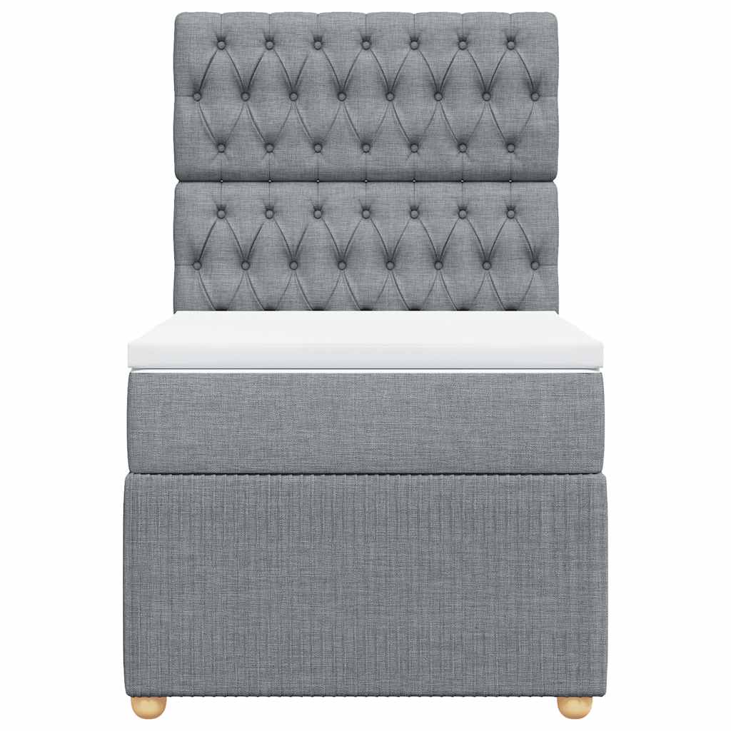 Sommier à lattes de lit avec matelas gris clair 80x200 cm tissu - XIOS