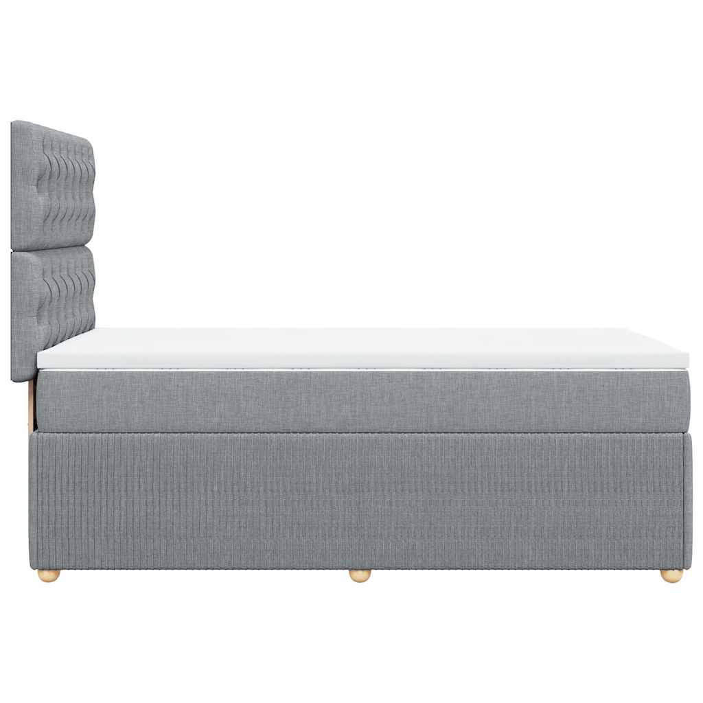 Sommier à lattes de lit avec matelas gris clair 80x200 cm tissu - XIOS
