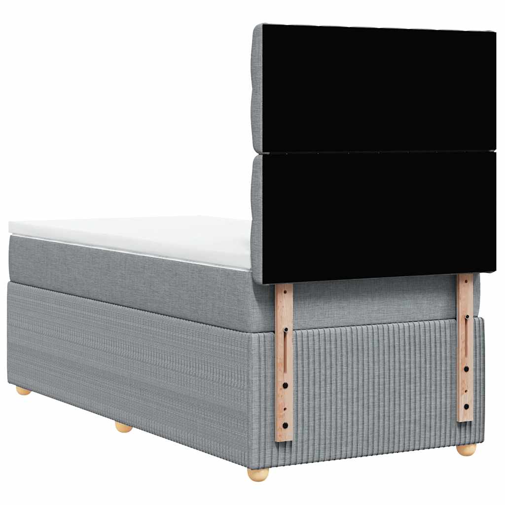 Sommier à lattes de lit avec matelas gris clair 80x200 cm tissu - XIOS