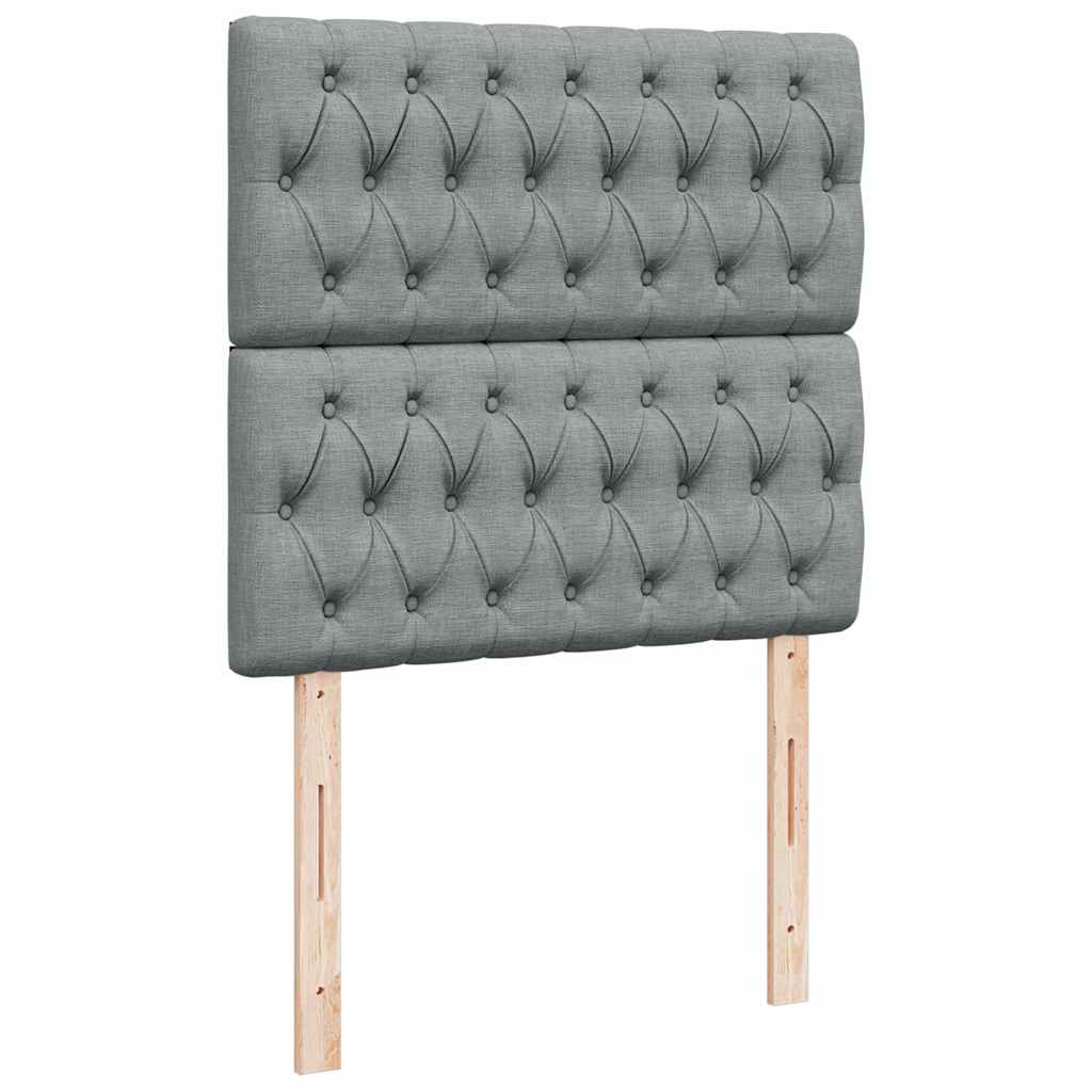 Sommier à lattes de lit avec matelas gris clair 80x200 cm tissu - XIOS