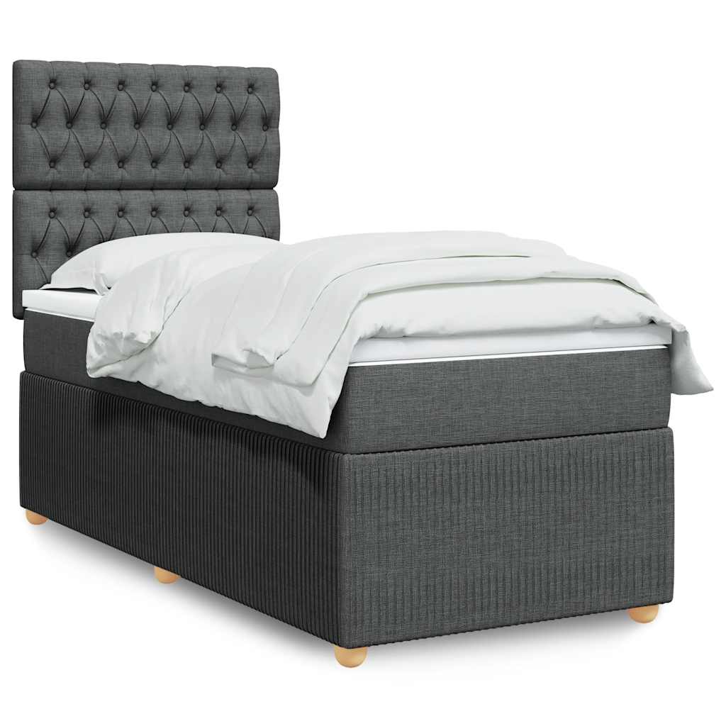 Sommier à lattes de lit avec matelas Gris foncé 80x200 cm Tissu - XIOS