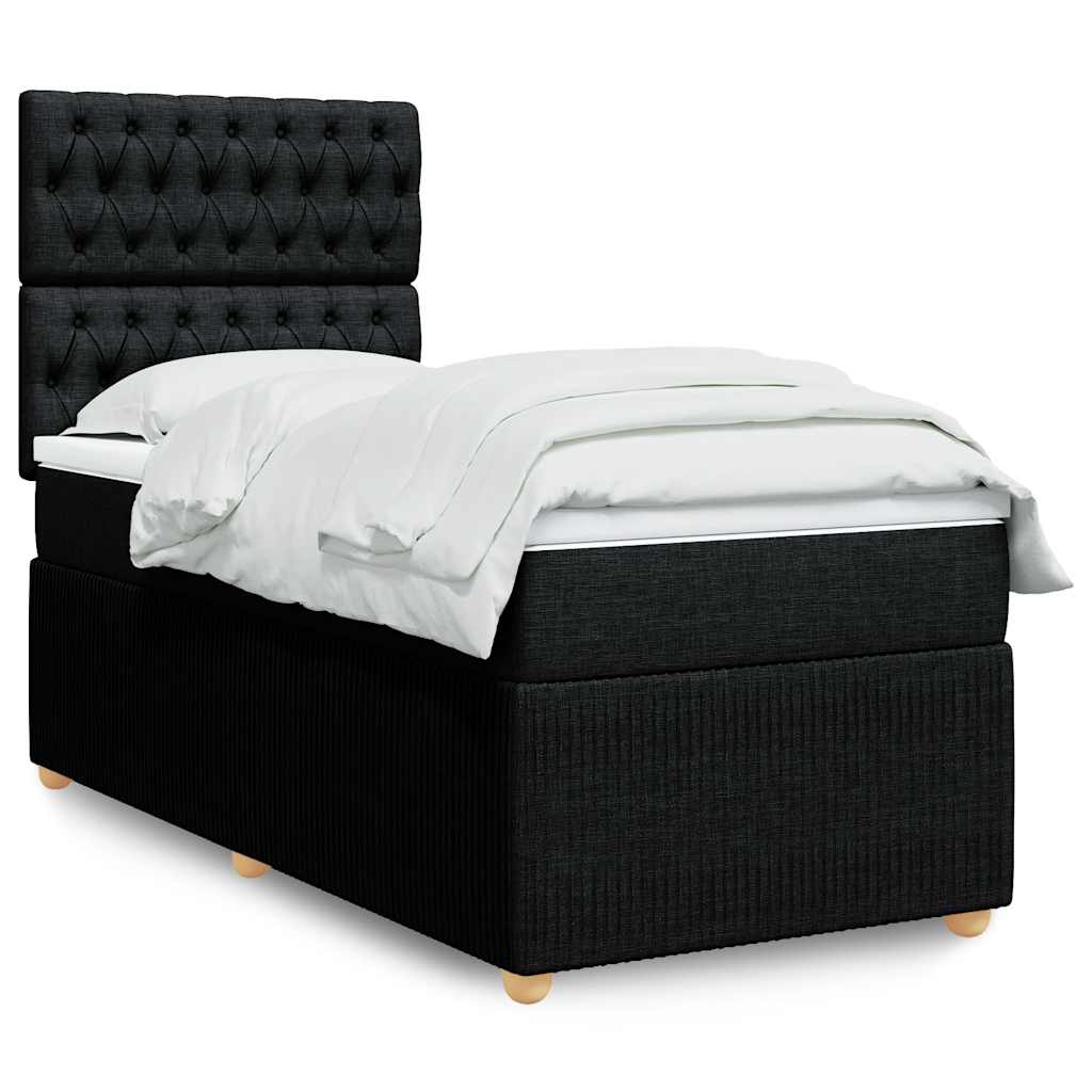 Sommier à lattes de lit et matelas Noir 80x200 cm Tissu - XIOS