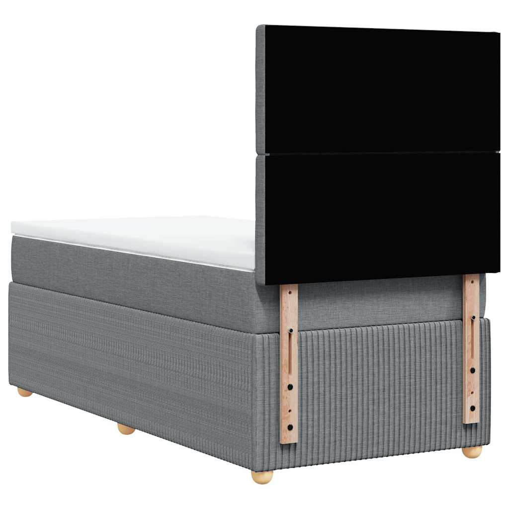 Sommier à lattes de lit avec matelas gris clair 80x200 cm tissu - XIOS