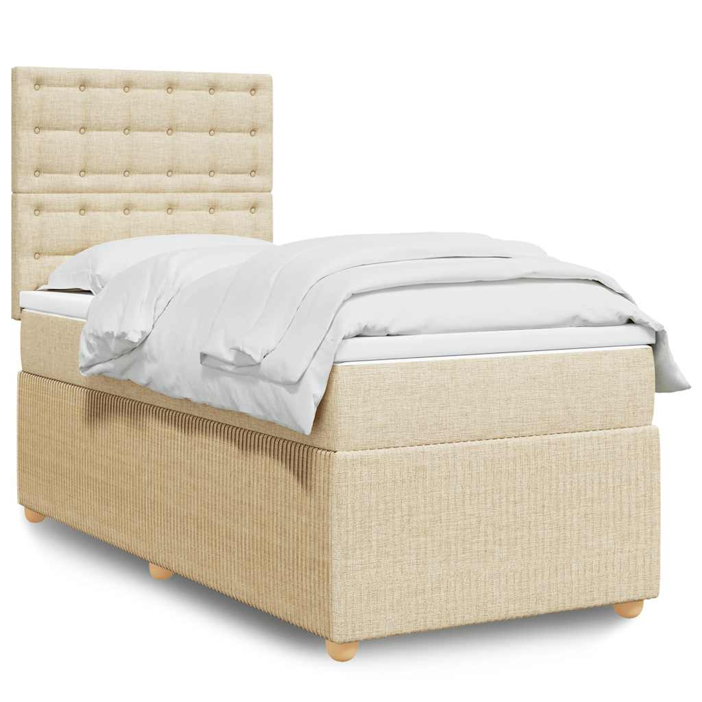 Sommier à lattes de lit avec matelas Crème 80x200 cm Tissu - XIOS