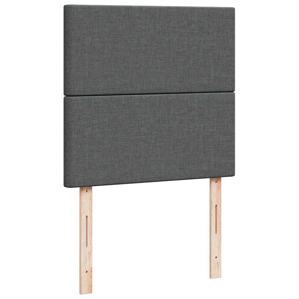 Sommier à lattes de lit et matelas Gris foncé 90x190 cm Tissu - XIOS