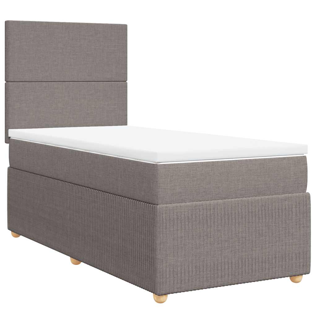 Sommier à lattes de lit avec matelas Taupe 90x190 cm Tissu - XIOS