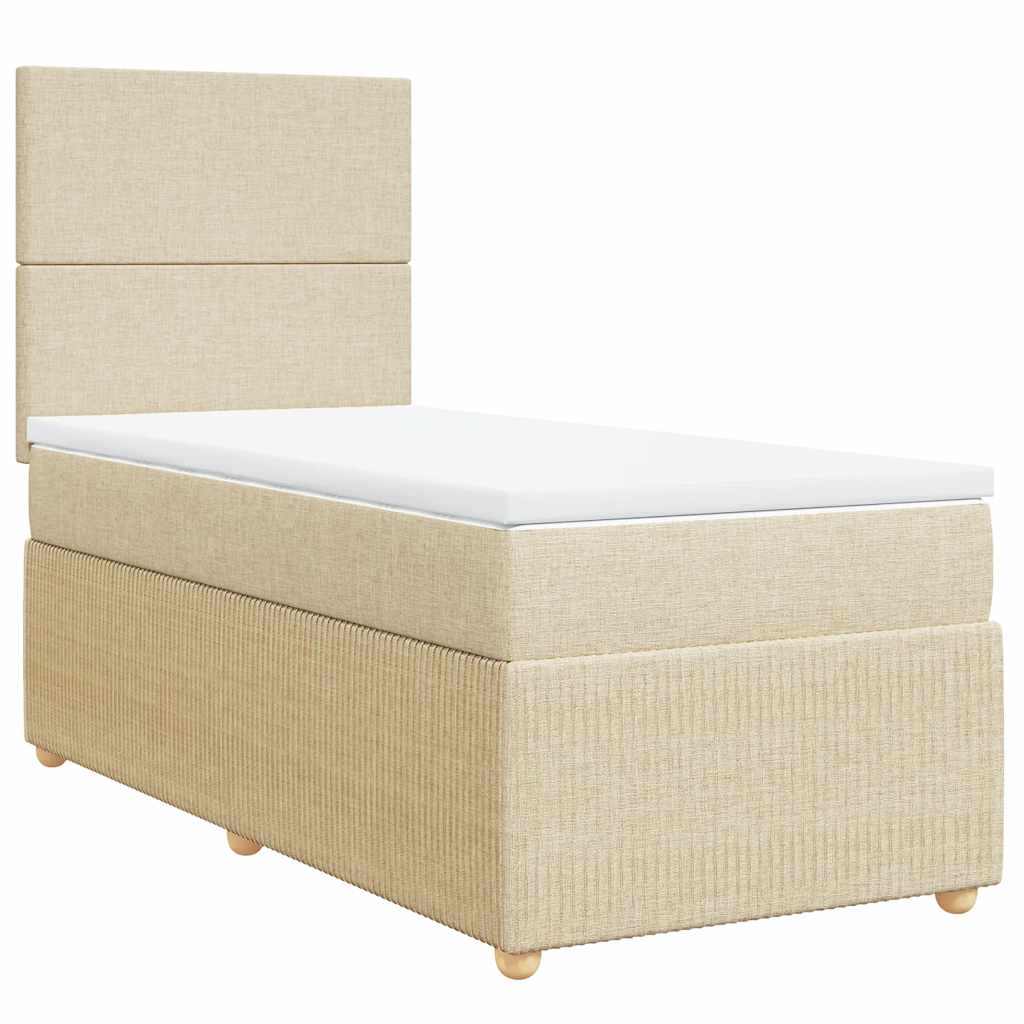 Sommier à lattes de lit et matelas Crème 90x190 cm Tissu - XIOS