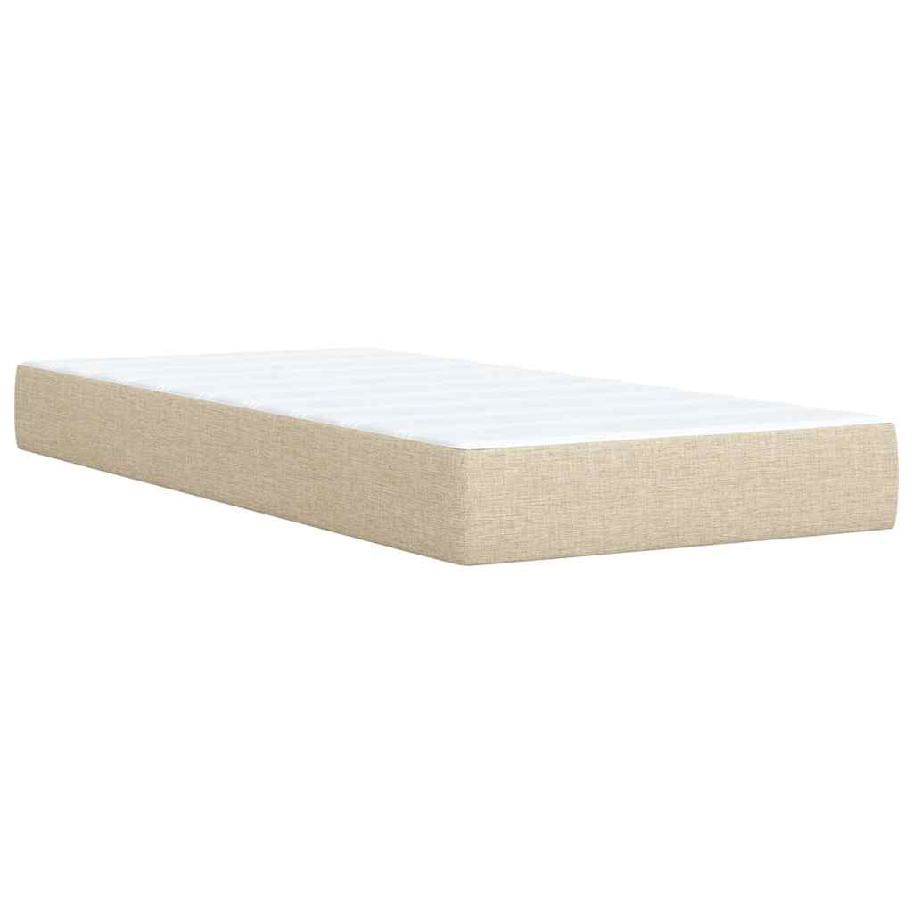 Sommier à lattes de lit et matelas Crème 90x190 cm Tissu - XIOS