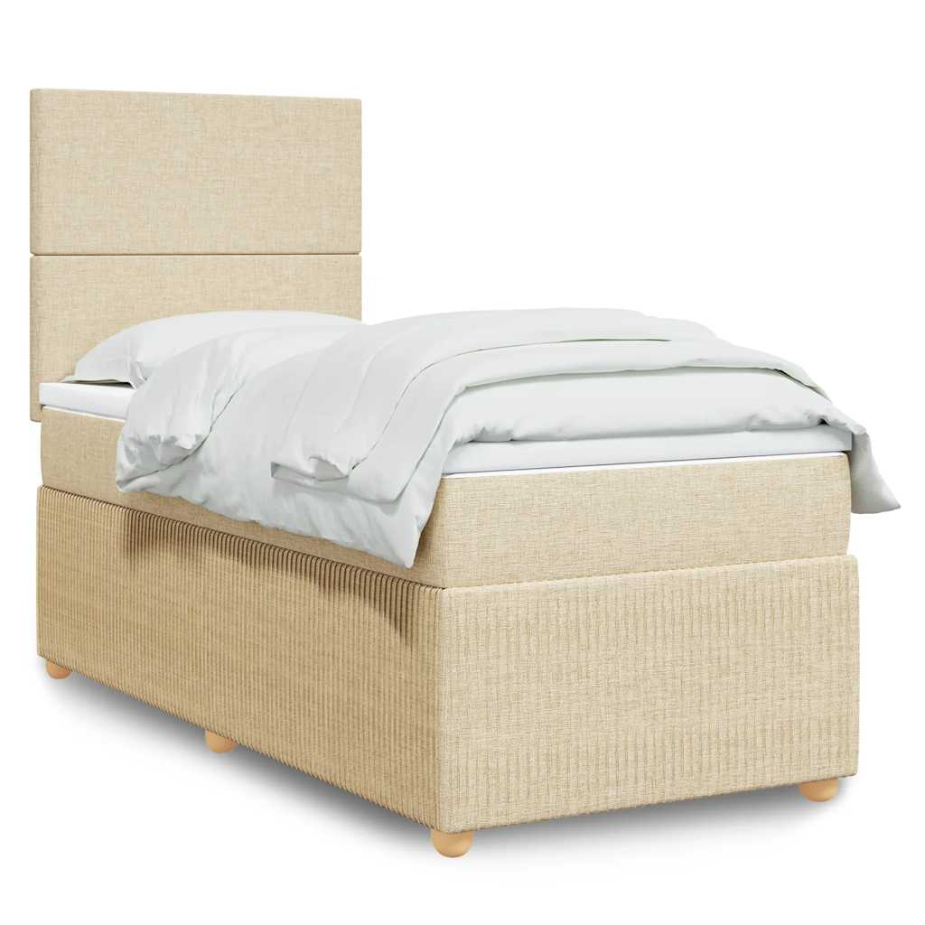 Sommier à lattes de lit et matelas Crème 90x190 cm Tissu - XIOS