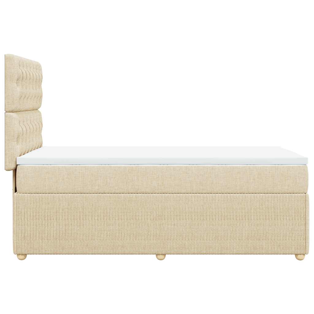 Sommier à lattes de lit et matelas Crème 90x190 cm Tissu - XIOS