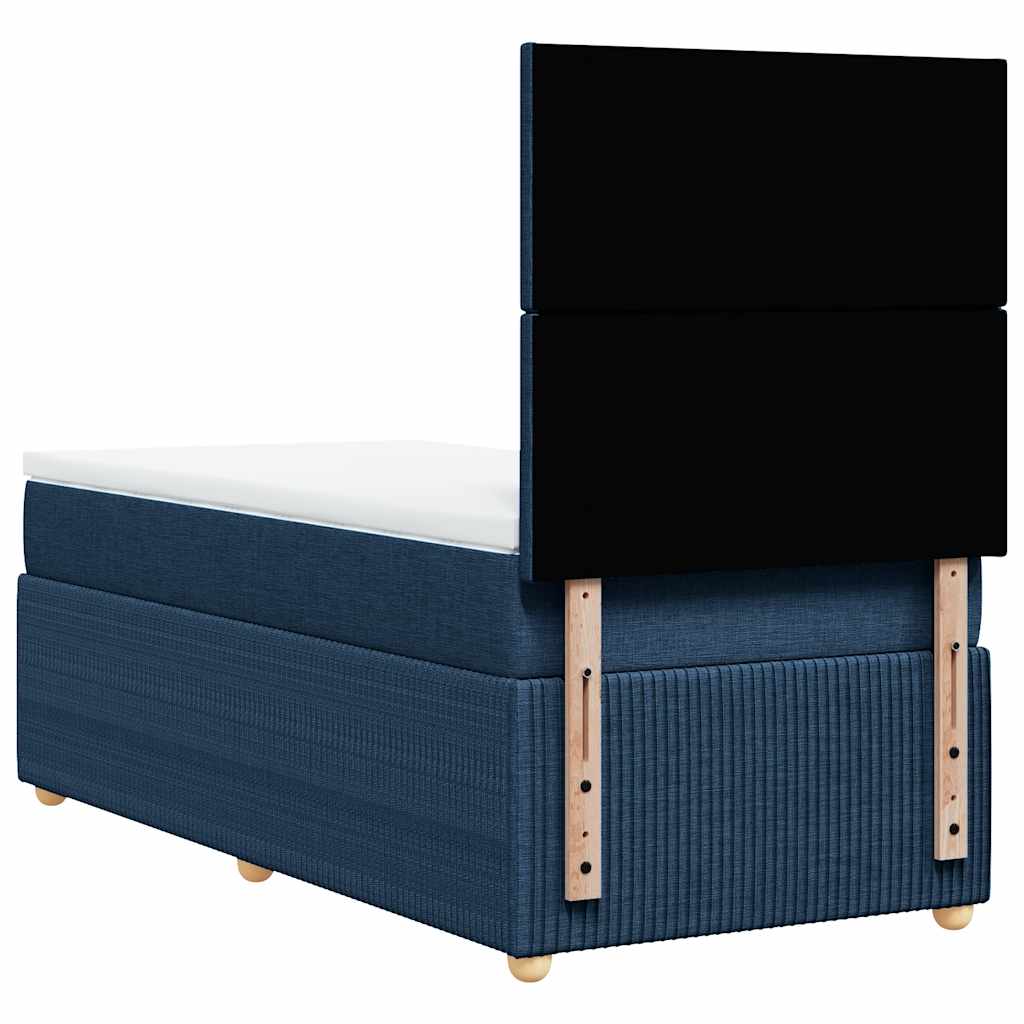 Sommier à lattes de lit avec matelas Bleu 90x200 cm Tissu - XIOS