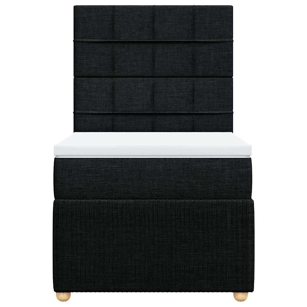 Sommier à lattes de lit avec matelas Noir 90x200 cm Tissu - XIOS
