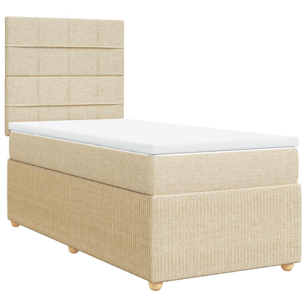 Sommier à lattes de lit avec matelas Crème 90x200 cm Tissu - XIOS