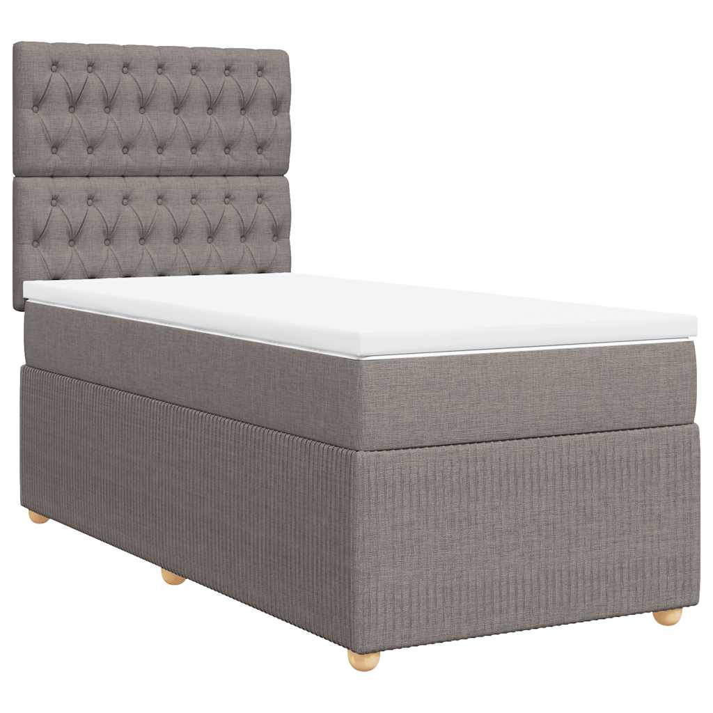 Sommier à lattes de lit avec matelas Taupe 90x200 cm Tissu - XIOS