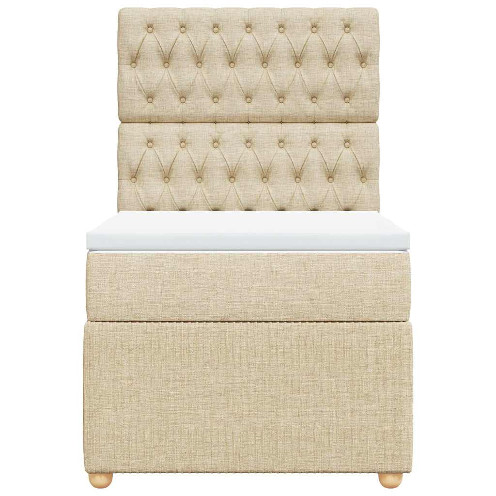 Sommier à lattes de lit avec matelas Crème 90x200 cm Tissu - XIOS