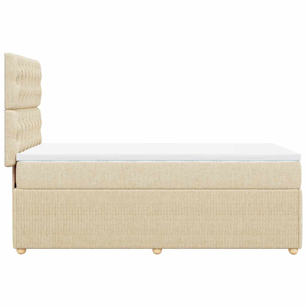 Sommier à lattes de lit avec matelas Crème 90x200 cm Tissu - XIOS