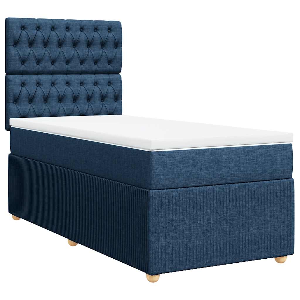 Sommier à lattes de lit avec matelas Bleu 90x200 cm Tissu - XIOS