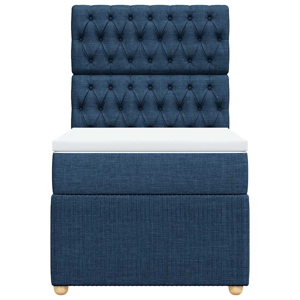 Sommier à lattes de lit avec matelas Bleu 90x200 cm Tissu - XIOS