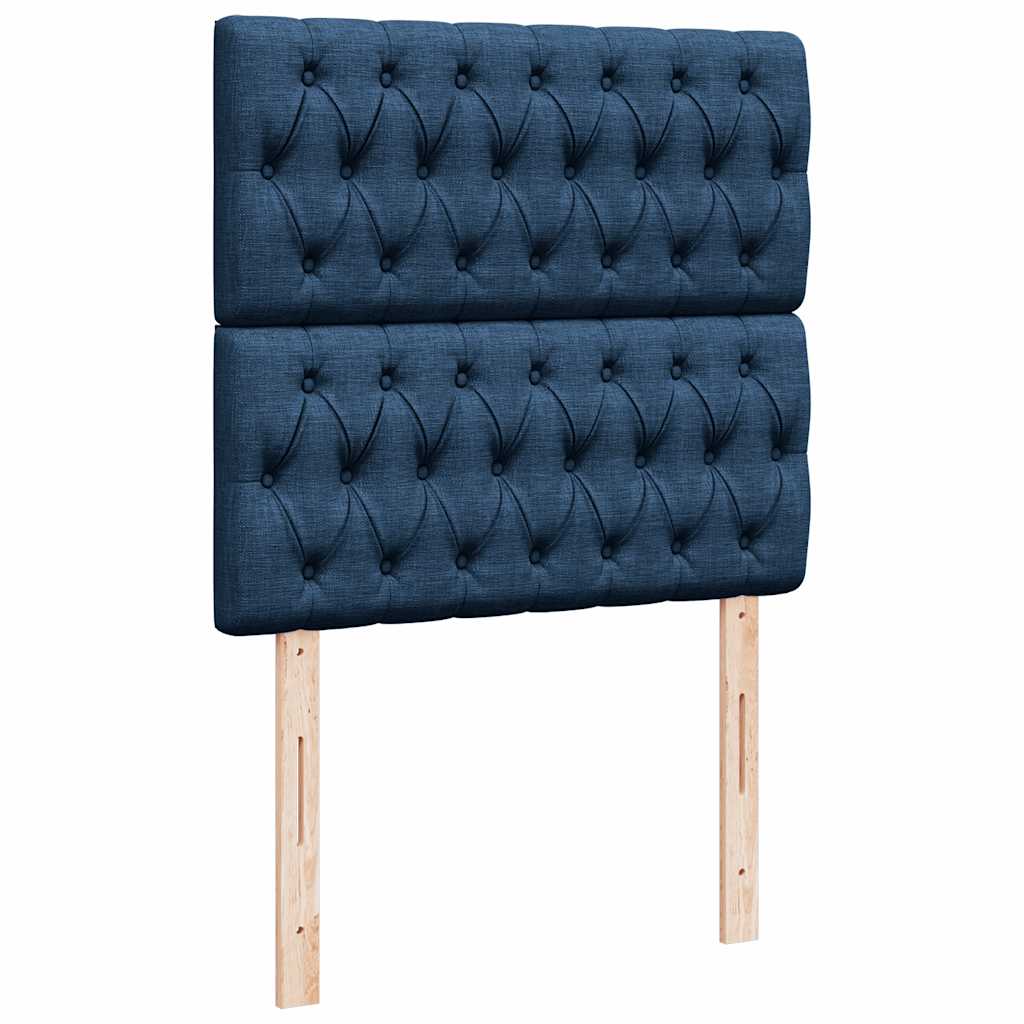 Sommier à lattes de lit avec matelas Bleu 90x200 cm Tissu - XIOS