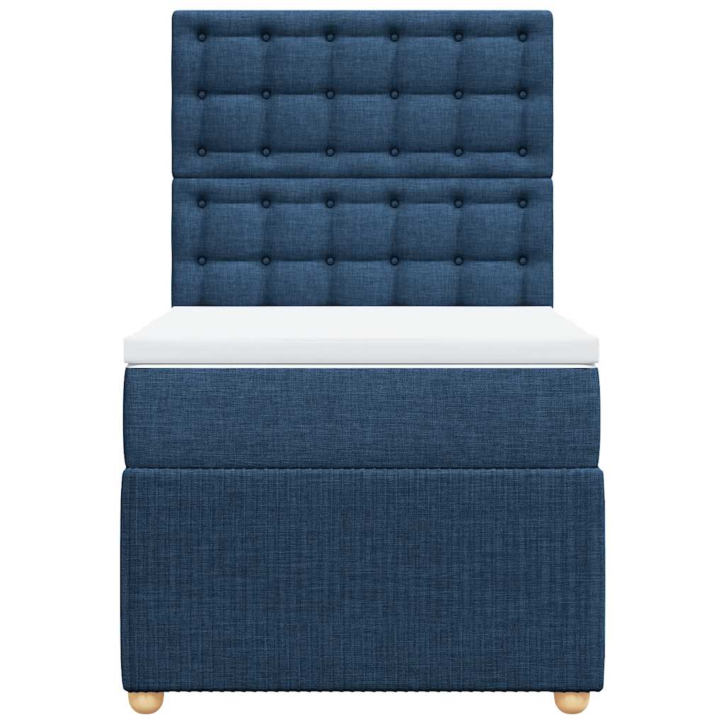 Sommier à lattes de lit avec matelas Bleu 90x200 cm Tissu - XIOS