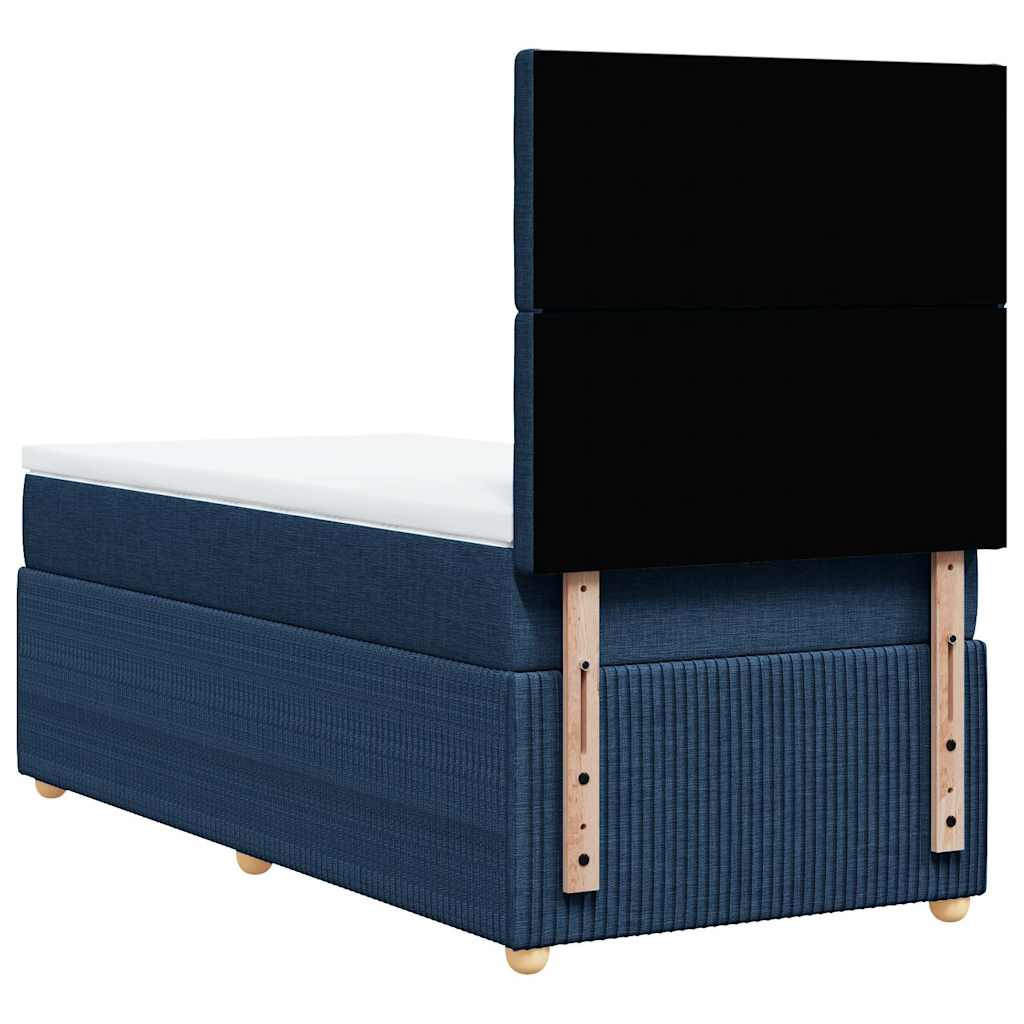 Sommier à lattes de lit avec matelas Bleu 90x200 cm Tissu - XIOS