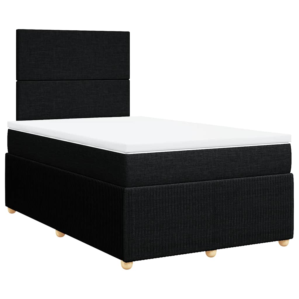 Sommier à lattes de lit avec matelas noir 120x190 cm tissu - XIOS