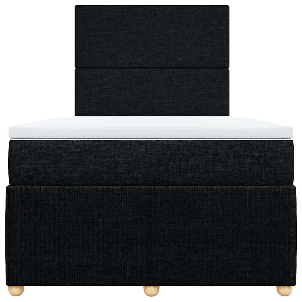 Sommier à lattes de lit avec matelas noir 120x190 cm tissu - XIOS