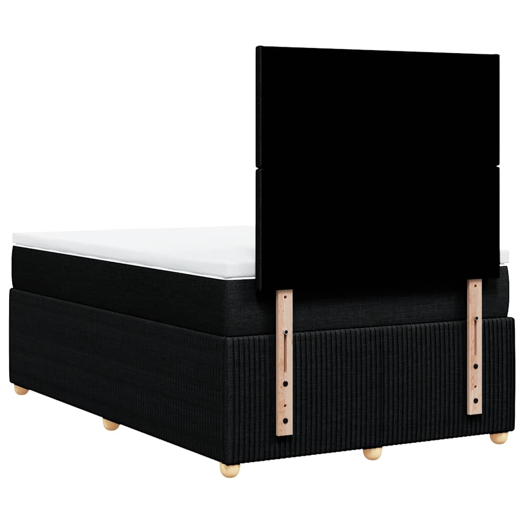 Sommier à lattes de lit avec matelas noir 120x190 cm tissu - XIOS